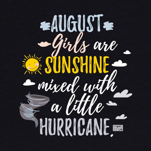 AUGUST Girls Sunshine and Hurricane Birth Month by porcodiseno